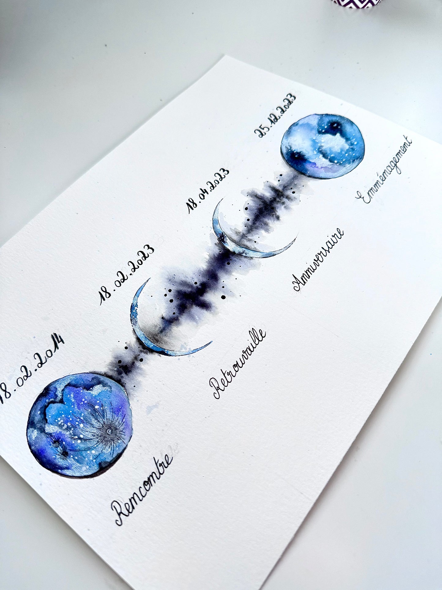 MOON PHASES Illustration personnalisable