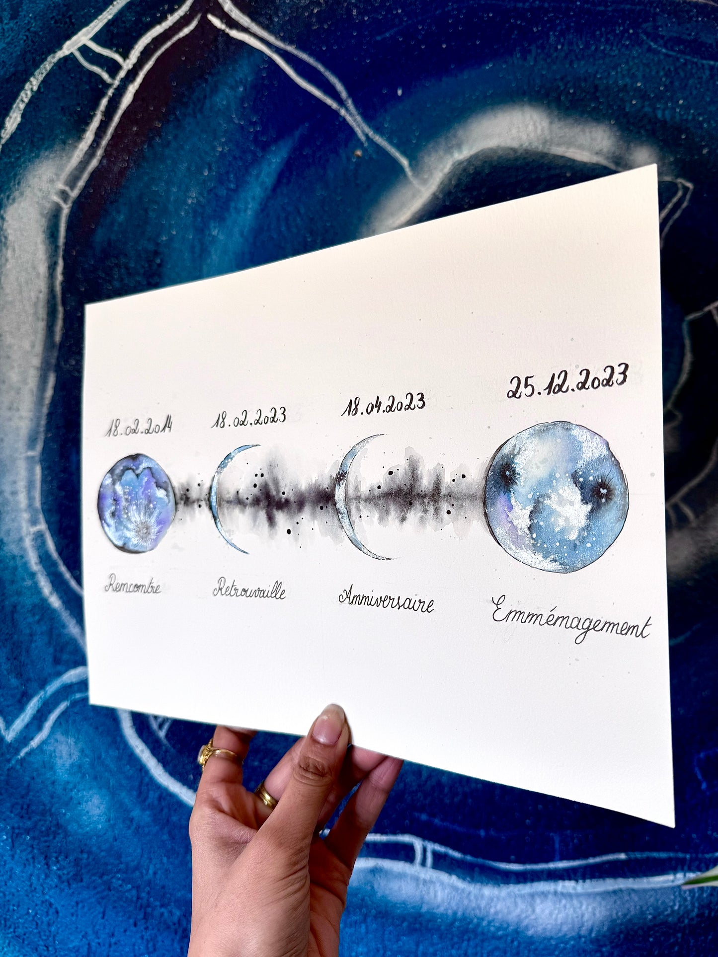 MOON PHASES Illustration personnalisable