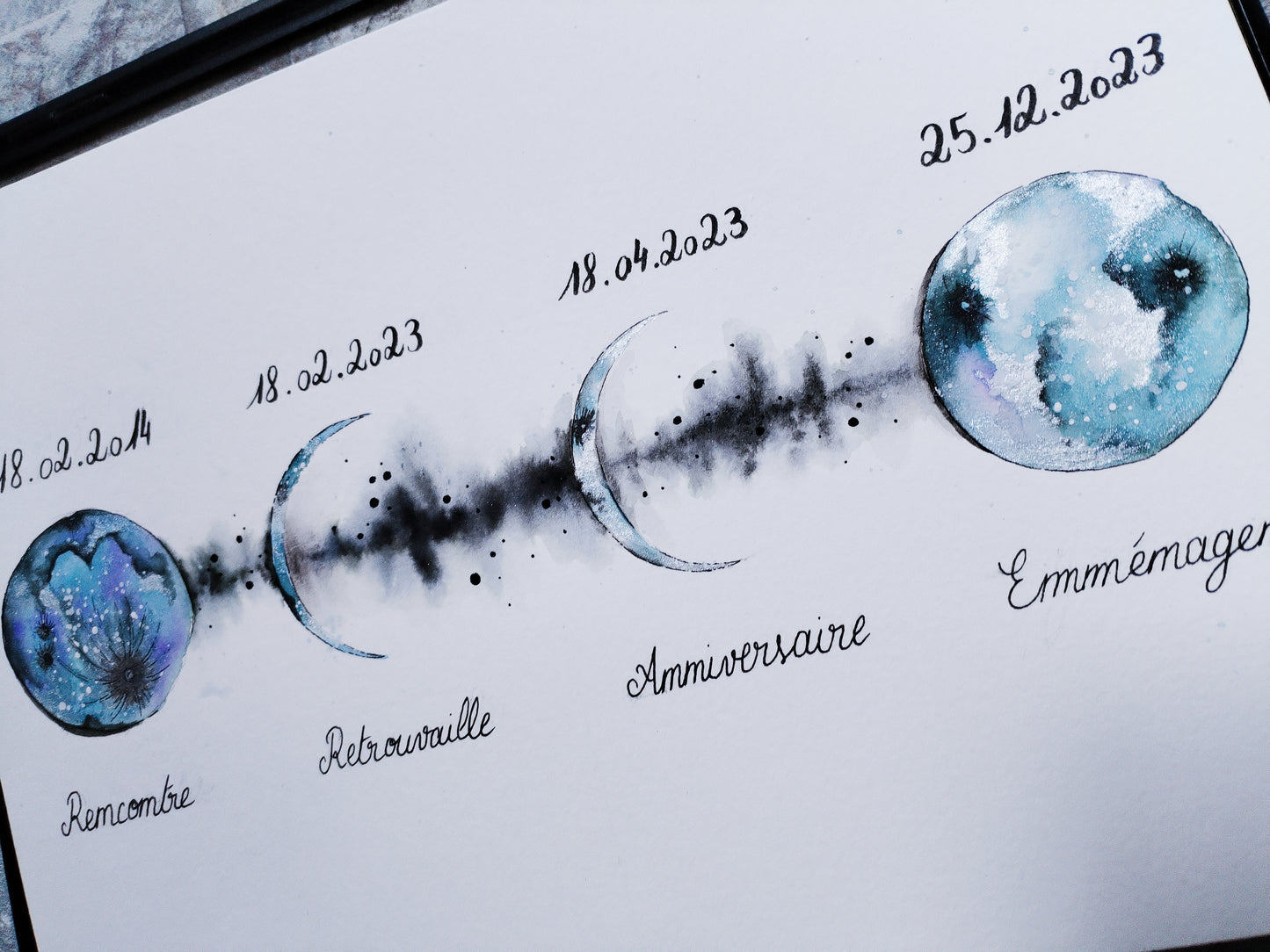 MOON PHASES Illustration personnalisable