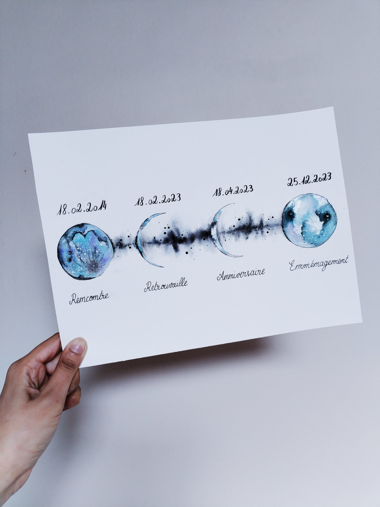 MOON PHASES Illustration personnalisable